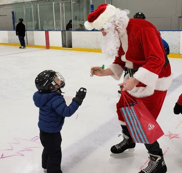 Santa and little skater